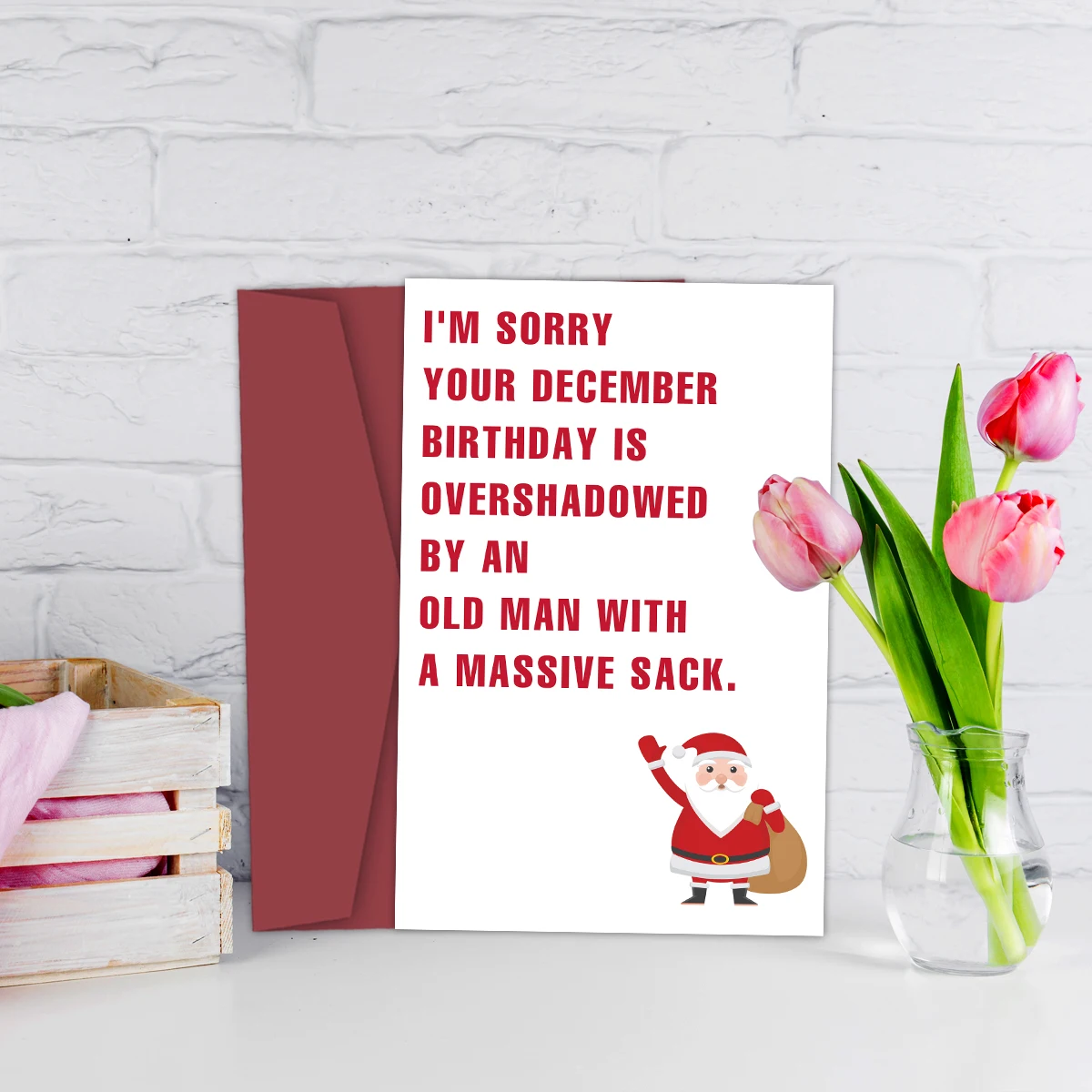 بطاقة عيد ميلاد مضحكة في ديسمبر للنساء والرجال، بطاقة عيد ميلاد سعيد لعطلة عيد الميلاد للأصدقاء، بطاقات هدايا عيد الميلاد المريحة #6