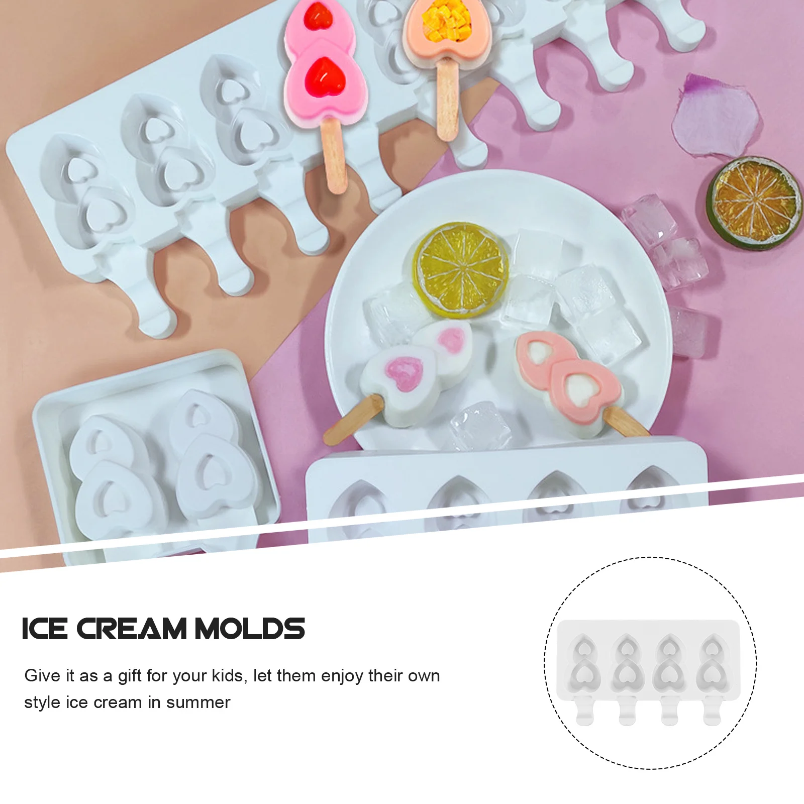 

1 комплект, силиконовая форма для мороженого, безопасная пищевая форма для изготовления мороженого «сделай сам», многоразовая антипригарная форма для мороженого, креативное лето