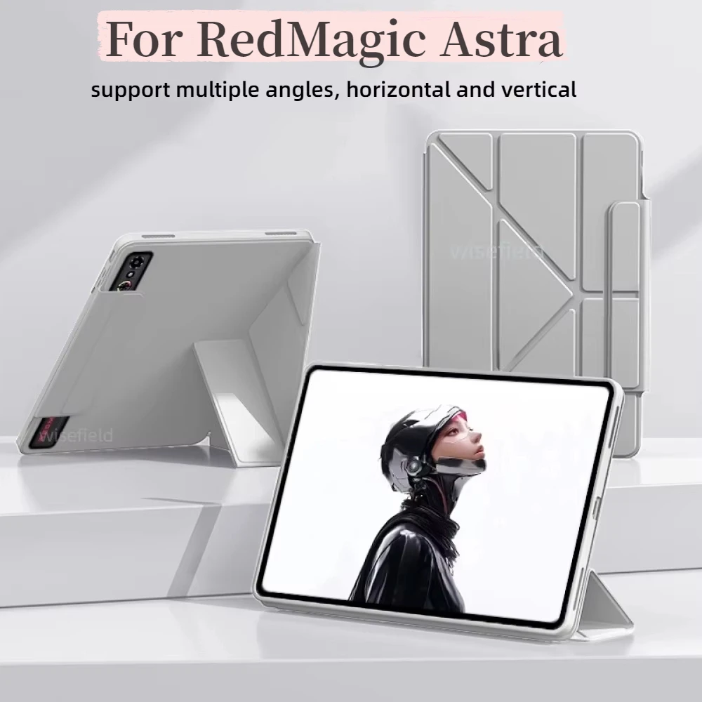 

Multiple Angle PU Sleeve For RedMagic Astra Gaming Tablet Protective Case Folding Stand Cover For RedMagic 3 Pro