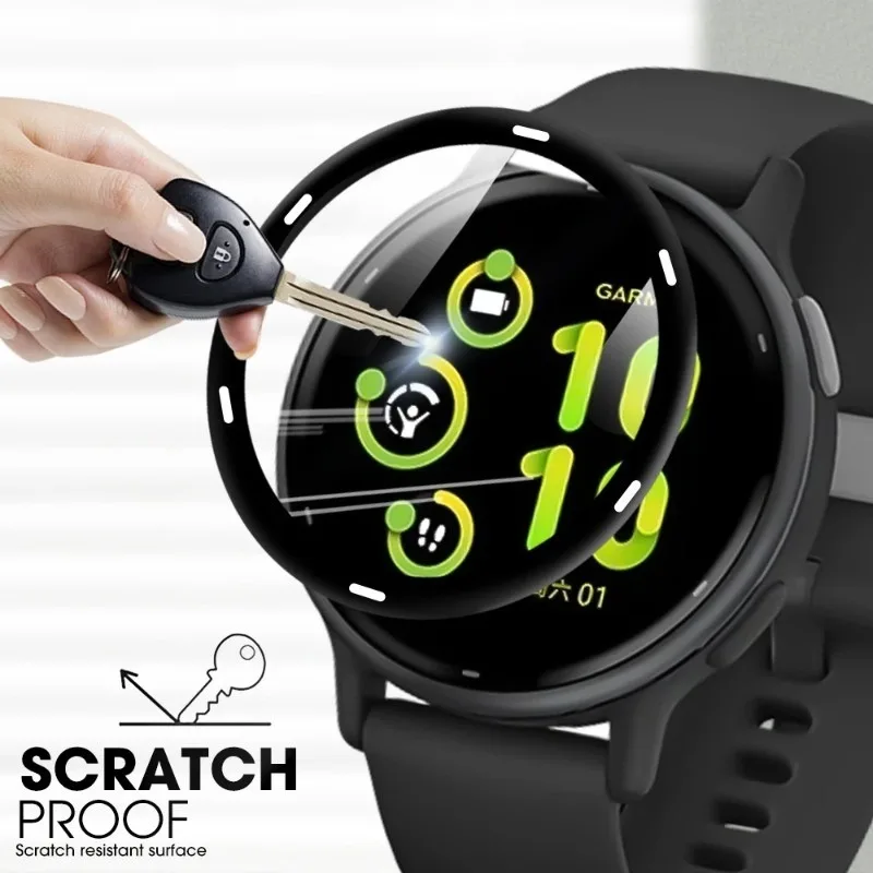 5/3/1 قطعة غطاء كامل واقيات الشاشة الزجاجية الناعمة لساعة Garmin Vivoactive 5 الرياضية غطاء حماية مقاوم للماء الأفلام