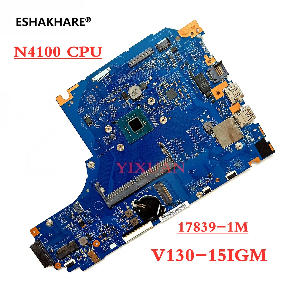 

LV315GM MB 17839-1M For Lenovo V130-15IGM Laptop Motherboard W/ Intel N4000/4100 CPU 100% Fully Tested 448.0DC05.003M 5B20R33014