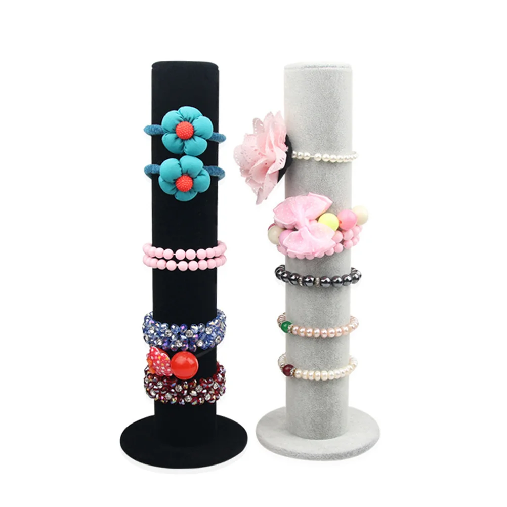 

2Pcs Bracelet Display Rack Jewelry Holder Stand Elegant Organizer Storage for Watches Bangles Grey Bracelet Holder