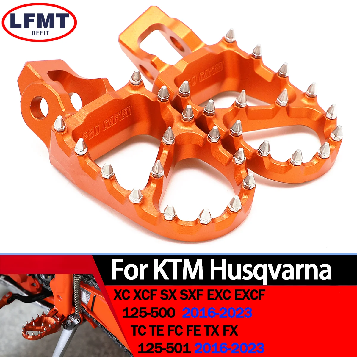 

Motorcycle Foot Pegs FootRest Footpegs Rests Pedals For Husqvarna TX TC FC FX FE For KTM EXC EXCF XC XCF SX SXF125-530 2016-2023