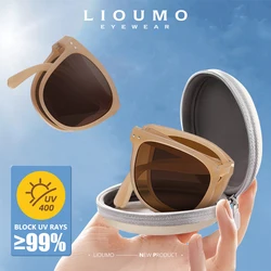 LIOUMO New TR90 Ultra-Light Folding Sunglasses For Women Men Polarized UV400 Lens Unisex Glasses With Box gafas de sol mujer