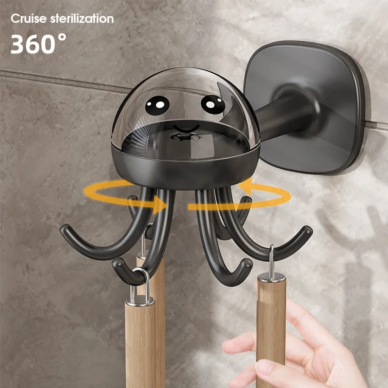 360 Degrees Rotatable Hanging Hooks Wall Hanger Multi-purpose Self-adhesive Organizer Storage Kitchen Gadgets Spoon Shovel