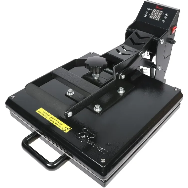 home.Industrial-Quality Digital Sublimation Heat Press Machine for T Shirt, 15x15 Inch, Black