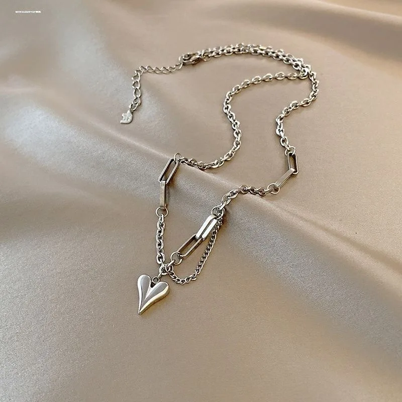 

Vintage Creativity Heart Shape Splicing Pendant Y-Shaped Chain Tassel Necklace Women's High Quality Party Jewerly Gift Wholesale