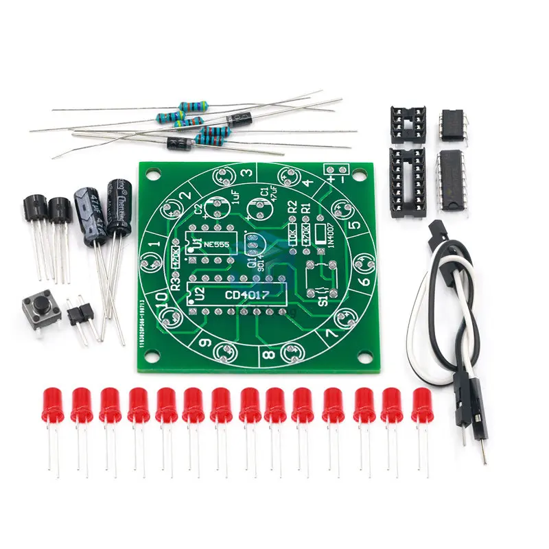 Lucky Rotary Suite Electronic Suite Turntable CD4017 NE555 Self LED Light Kits Production Parts Module 3V 5V Pulse Generator DIY