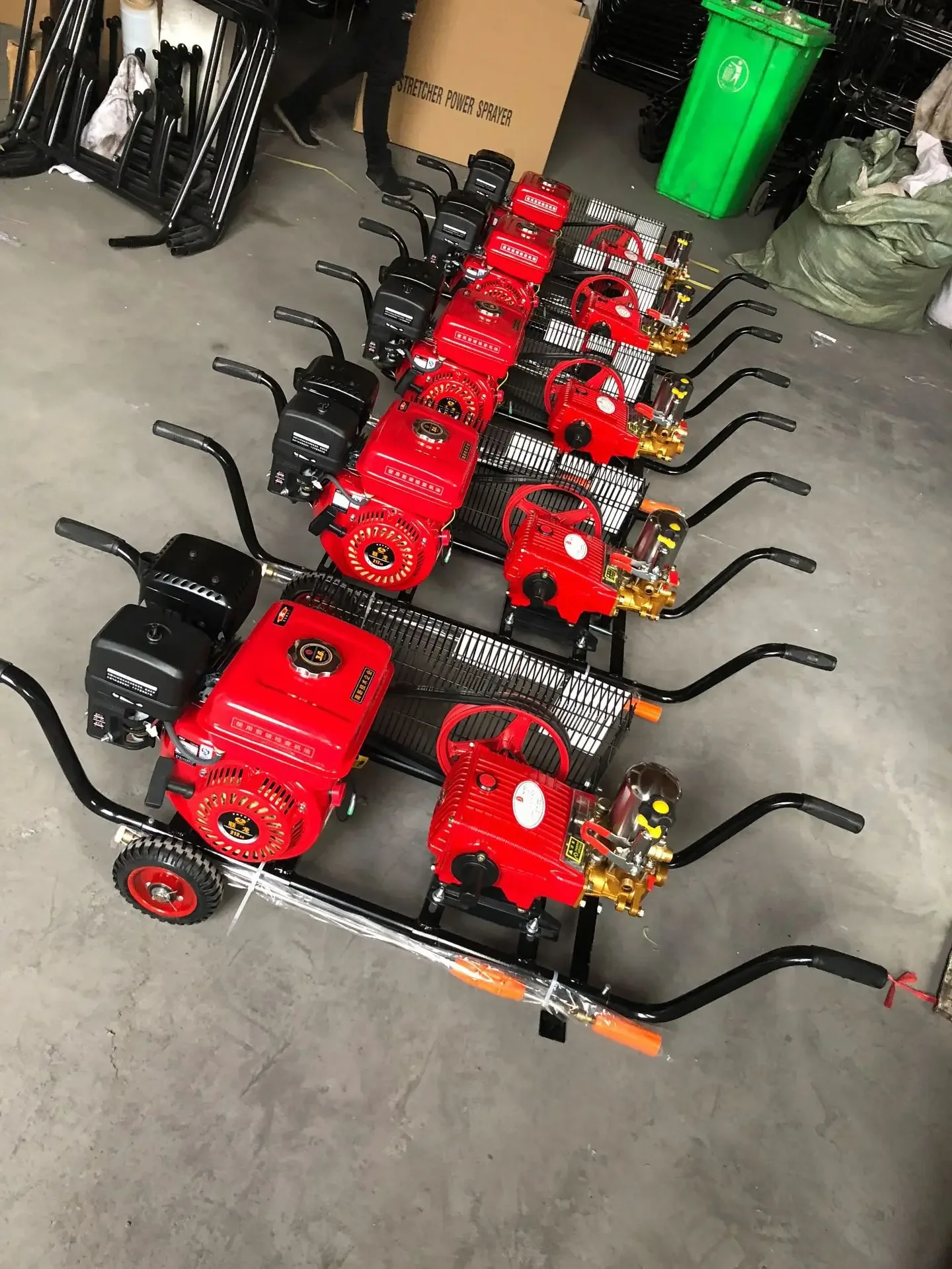 

45 pump agricultural stretcher type gasoline engine trolley sprayer, orchard sprayer, tricycle disinfection machine