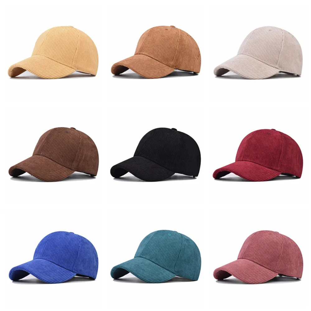 Solid Color Baseball Caps Unisex Corduroy Dustproof Warmer Hat Women Men Outdoor Adjustable Hip Hop Leisure Cap Trucker Headwear