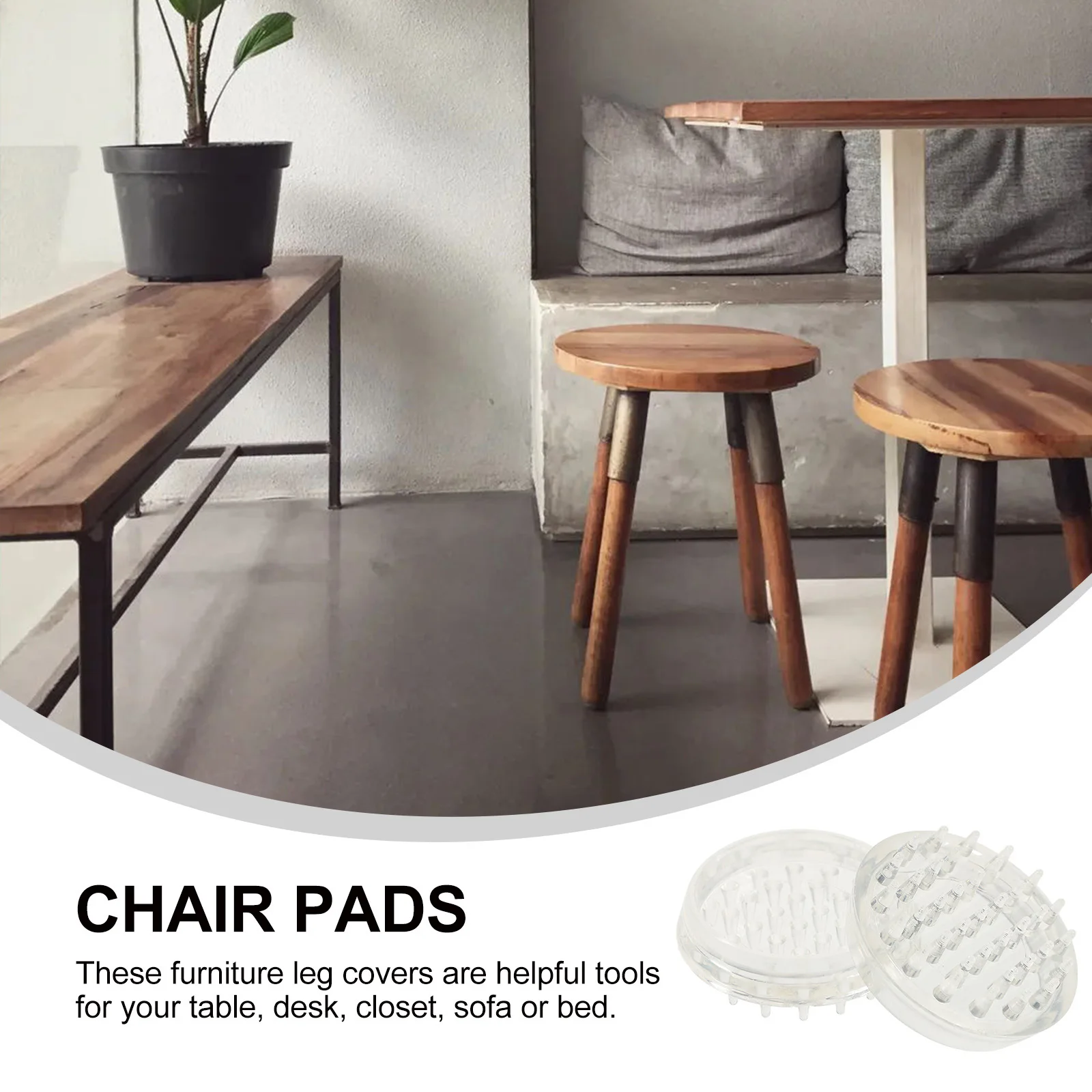 8Pcs Chair Leg Floor Protectors Furniture Pads Non-Slip Cushion Covers Prevent Sliding Noise Scratch Plastic Chair Foot Cover