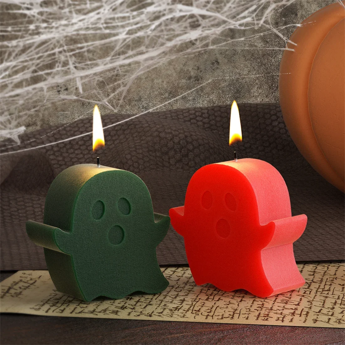 

Halloween Silicone Candle Mold DIY Pumpkin Ghost Bat Ornaments Resin Plaster Soap Craft Mold Handmade Candle Wax Mold Home Decor