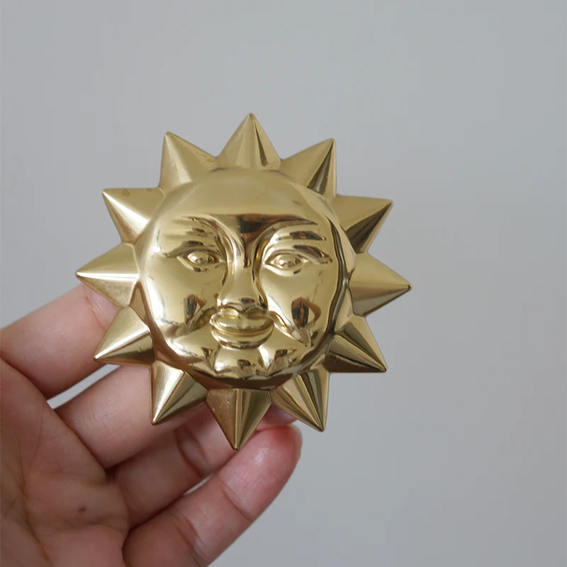 Creative Sun Handles Solid Brass Drawer Cabinet Door Knob Shoes Cabinet Furniture Handle Gold Decoration Pulls Hardware