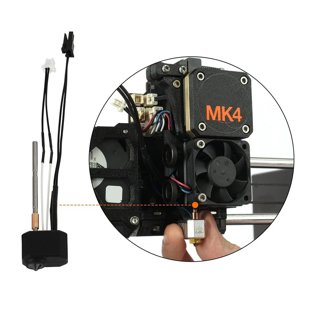 Для Prusa MK4 Hotend комплект нагревательных блоков, термистор, силиконовый чехол с разделенным горлом для Prusa i3 MK4, аксессуары для 3D-принтеров