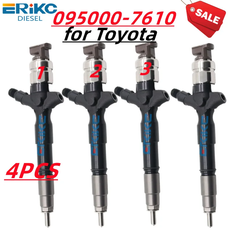 4PCS 0950007610 Fuel Injector Assembly 095000-7610 Common Rail Injection 2367009200 2367009130 DCRI107610 For Toyota Avensis