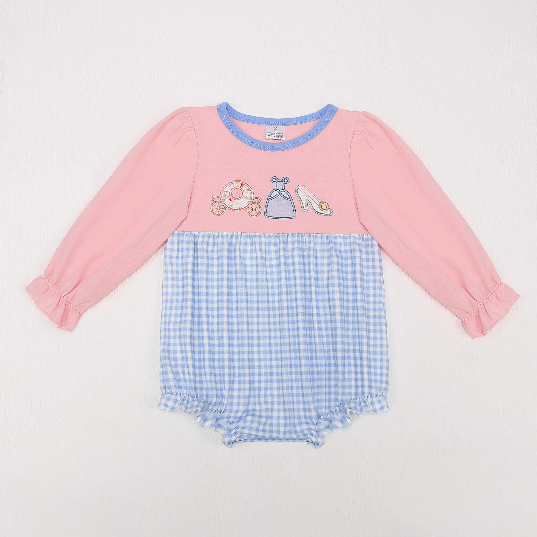 

New Born 0-3T Bubble Lovely Casual Wear Bluey Romper Babi Girls Clothes Princess Embroidered Bodysuit Pink Shorts One Piece