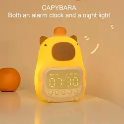 Cute Capybara Alarm Clock Night Light Timing Silicone Pat Lamps Dimming Silicone Lamp Rechargeable Portable And Dimmable