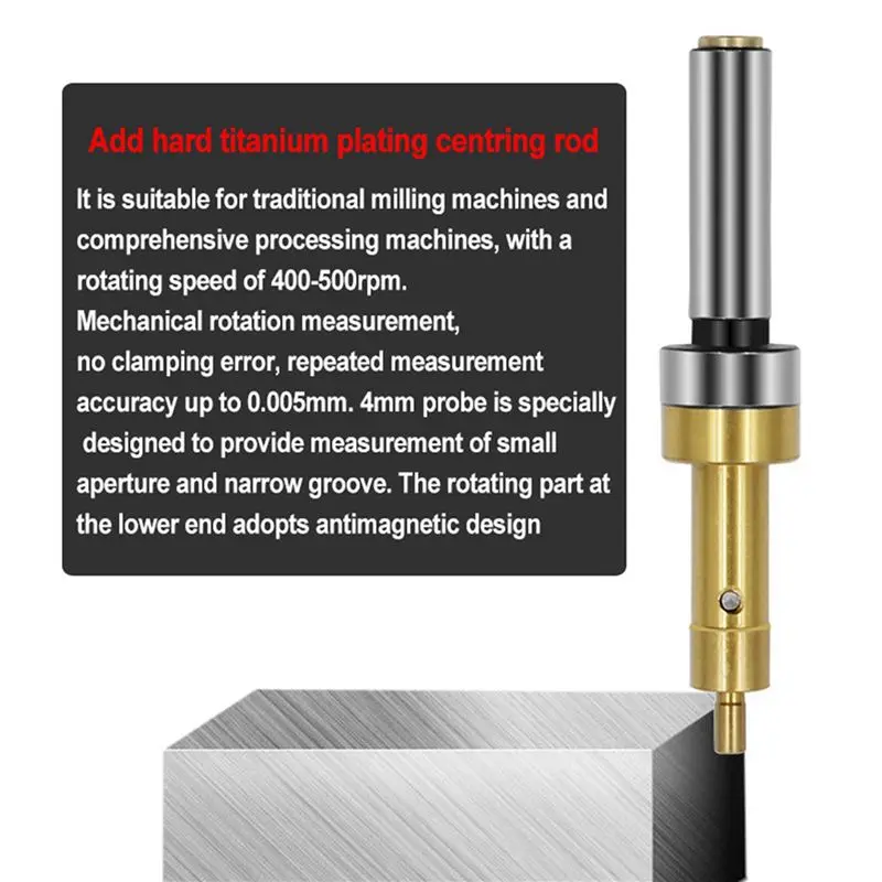 ABMS-5X Precision Titanium Non-Magnetic Mechanical Edge Finder Center Finder Touch Point Sensor For CNC Machine