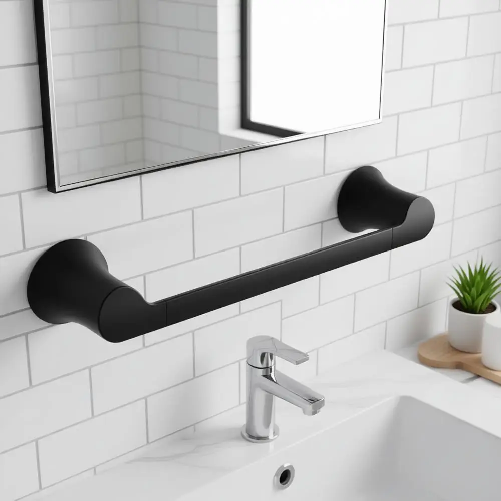 

Матовый черный держатель для полотенец для ванной комнаты, YB0286BL