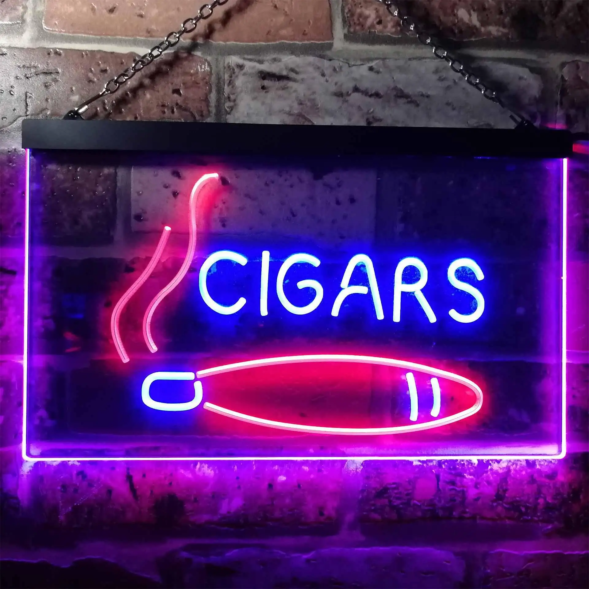 CIGARS Dual Color Led Neon Sign st6-i0335