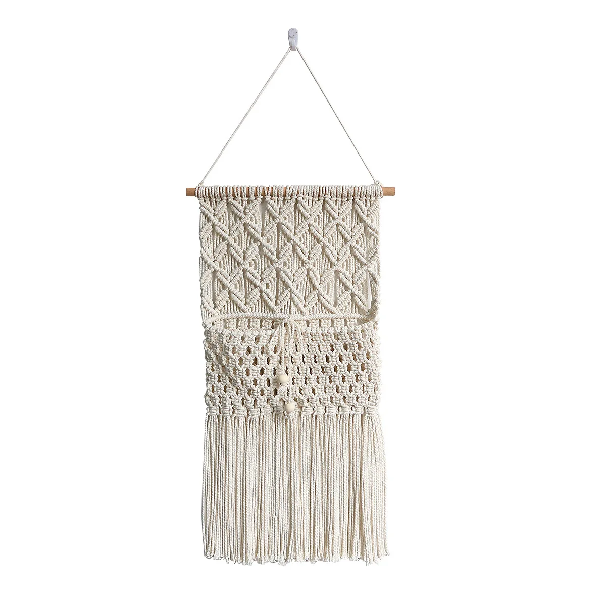 Woven Boho Macrame Tapestry Room Decor Storage Rack Home and Decoration for Bedroom Wall Aesthetics Decorating Items Ornaments