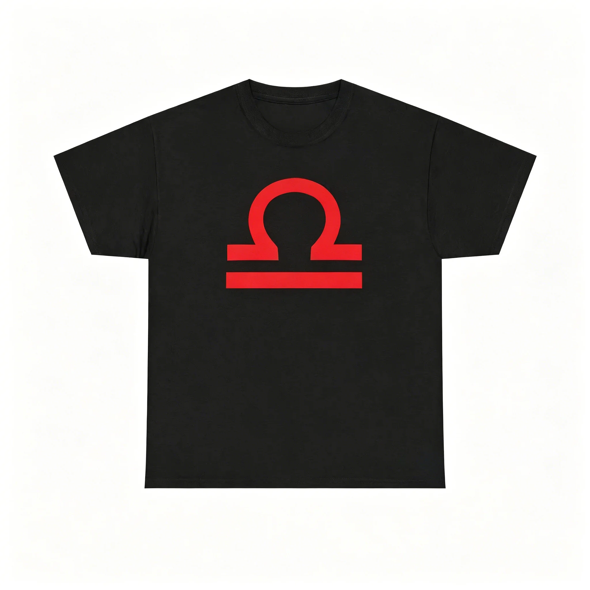 Aesthetic Minimal Libra Zodiac Sign Symbol T Shirt Unisex Men Women Horoscope Loose Basic Daily Street Tee