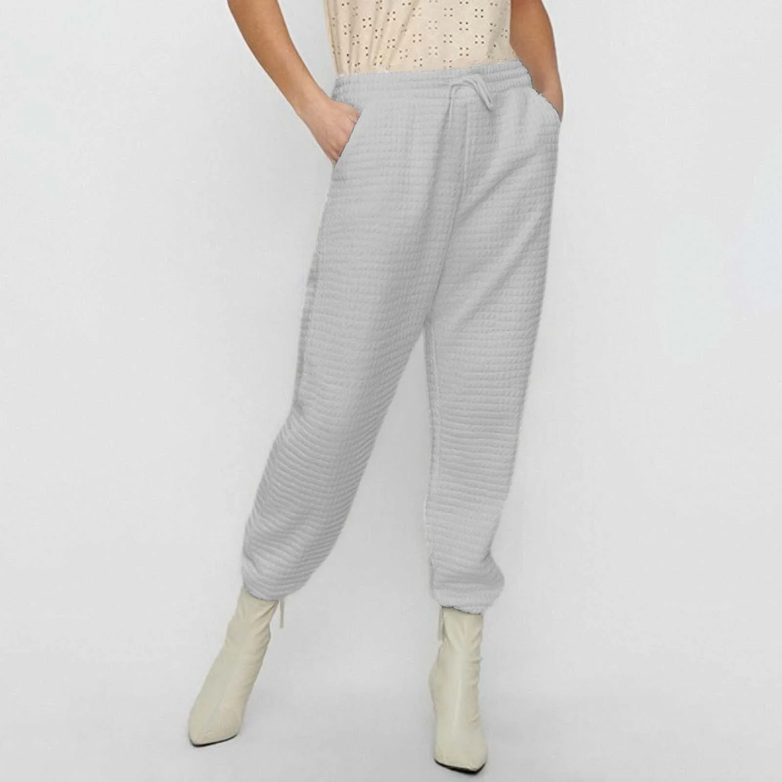 

Women'S Home Sports Waffle Casual Pants Trousers Jogging Pants Printed High Street Fashion Sports Pants Women Gym Sports Pants