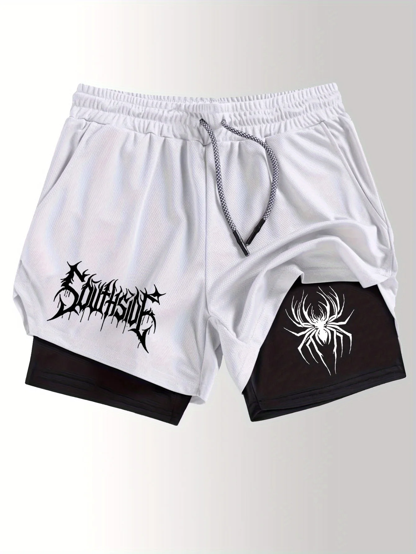 

Men's Quick-drying Double-layer Spider Print Shorts Breathable and Sweat-wicking A Must-have for Fitness and Exercise