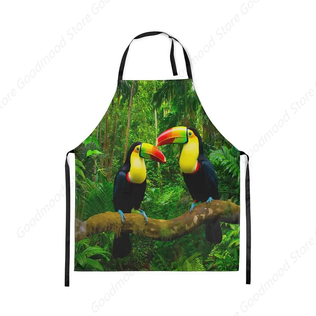 

Kitchen Apron Tropical Jungle Birds Aprons Safari animals Apron Tropical natural landscape Chef Apron