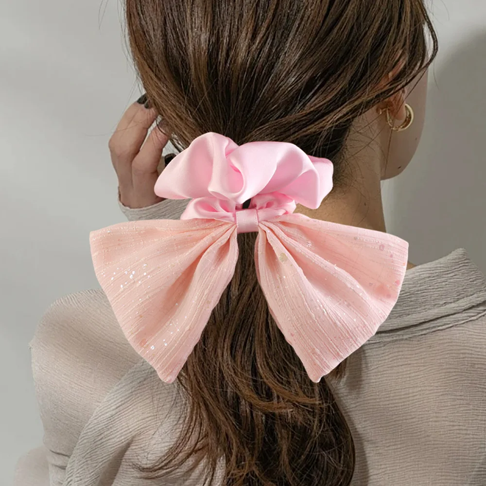 النسخة الكورية Ins مزاجه بلون متعدد الألوان إكسسوارات الشعر، فتاة صغيرة طازجة لطيف رباط شعر الحرير الذهبي بالجملة