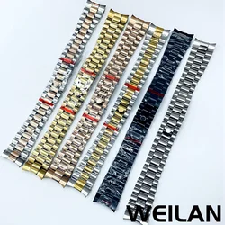 20MM Width 904L Solid High Quality Presidential Stainless Steel Strap Wristband Curved End Screw Links Deployment Clasp