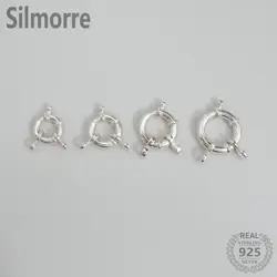 1PC 100% solidna 925 srebro obręcz korkowa okrągły karabińczyk zapięcie dla DIY Fine Jewelry znalezienie JQ0039