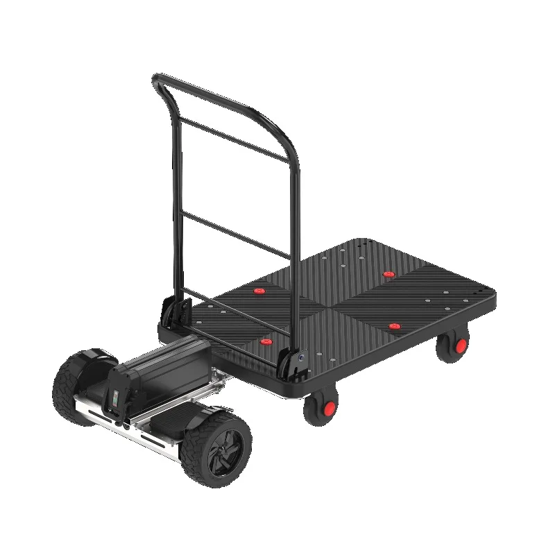 Electric Flatbed Hand Truck Compact Powered Trolley For Grocery Shopping Courier Delivery Warehouse Cargo Handling Work