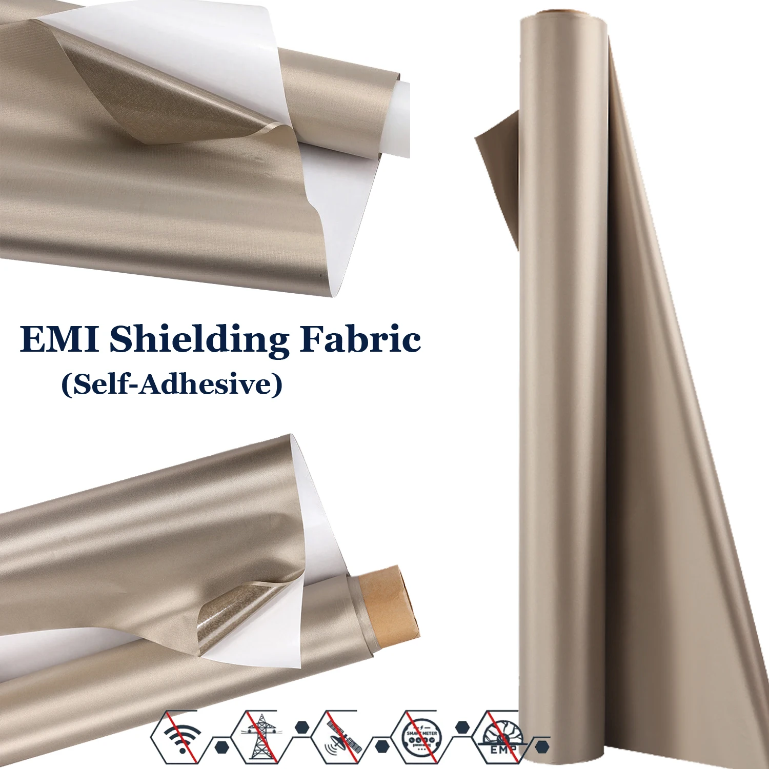 10 м/рулон самоклеящейся ткани для защиты от электромагнитных помех, ткань Фарадея для блокировки Wi-Fi/5G/RFID, защита от электромагнитных помех, антирадиационный материал «сделай сам»
