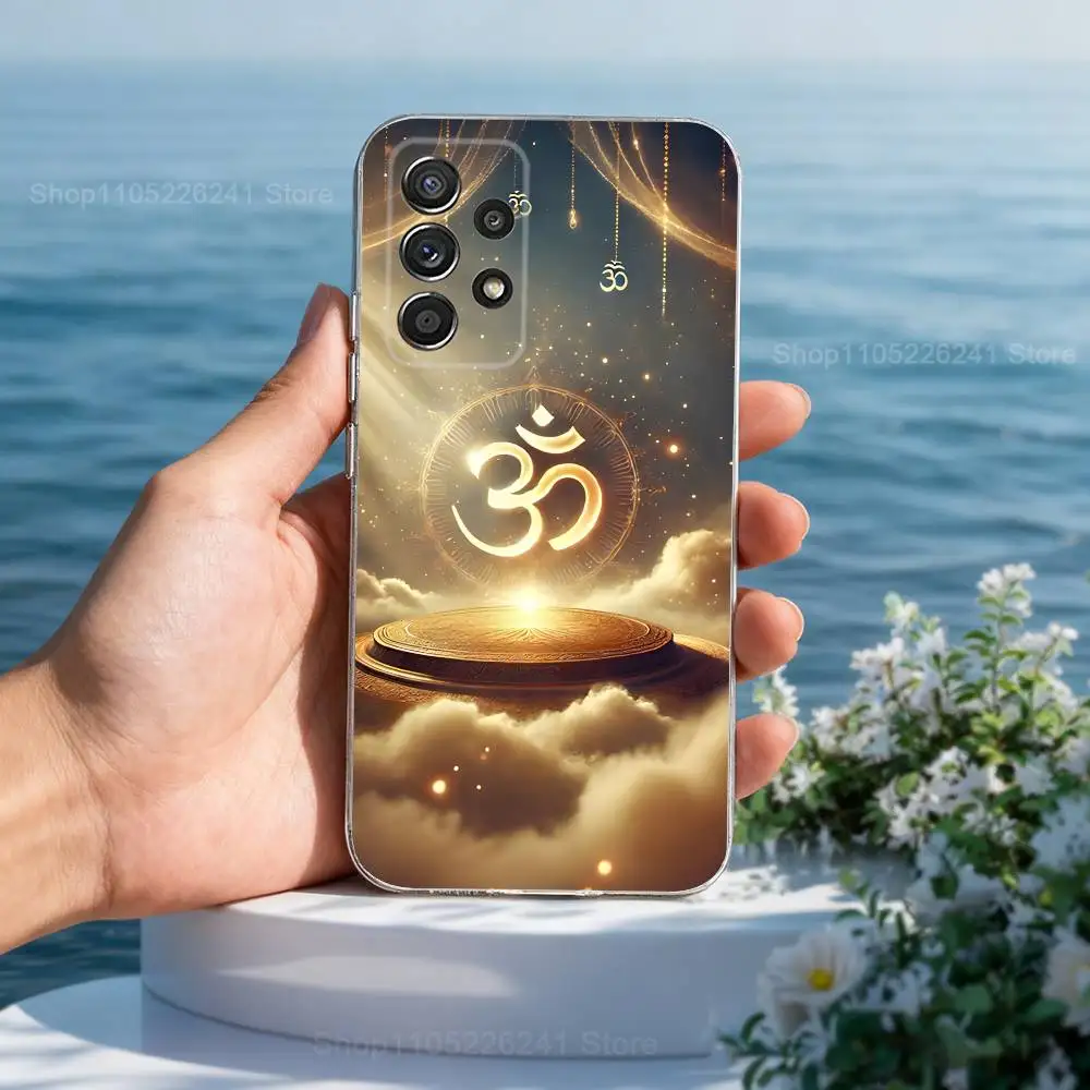 Indian Yoga A-Aum O-Om para Samsung A51,71,30,S10,9,20,Ultra,FE,Lite, S23,21,22,PIus,transparente,funda de silicona para teléfono