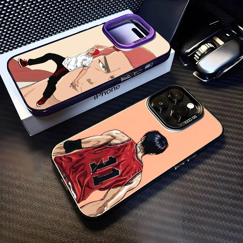 

Anime Cool S-Slam Dunk Phone Case For iPhone17,16,15,14,13,12,11 Plus,Pro Max Purple Matte Shockproof Cover