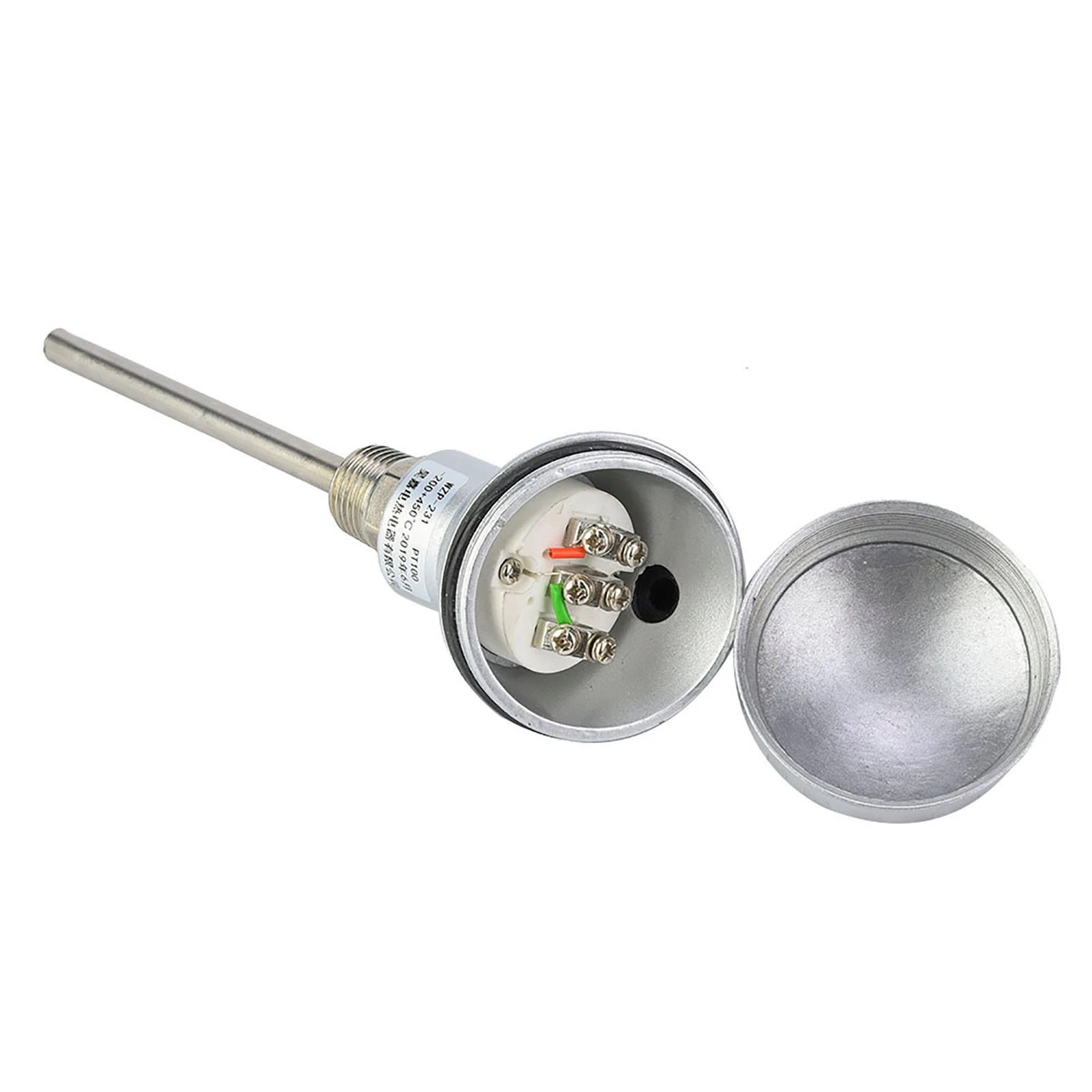 E2 RTD PT100 Temperature Sensor Probe 1/2" NPT Thread Thermocouple Terminal Head(PT 50/100/200/400mm) Temperature Sensor  Tools