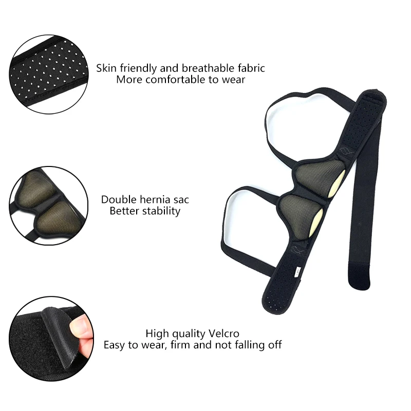 Adjustable Adult Hernia Belt Man Inguinal Groin Support Inflatable Hernia Bag With 2 Removable Compression Pads Pain Relief+~