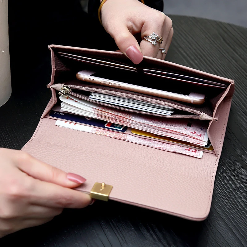 Purse for Women Luxury Genuine Leather New Fashion Credit Card Holder Organizer Wallet for Lady