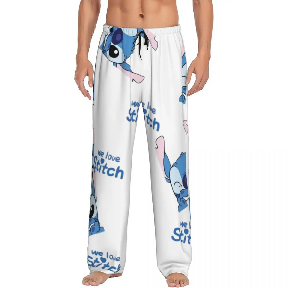 

Men's Lilo Stitch Cartoon Anime Manga Pajama Pants Custom Print Sleep Sleepwear Bottoms with Pockets