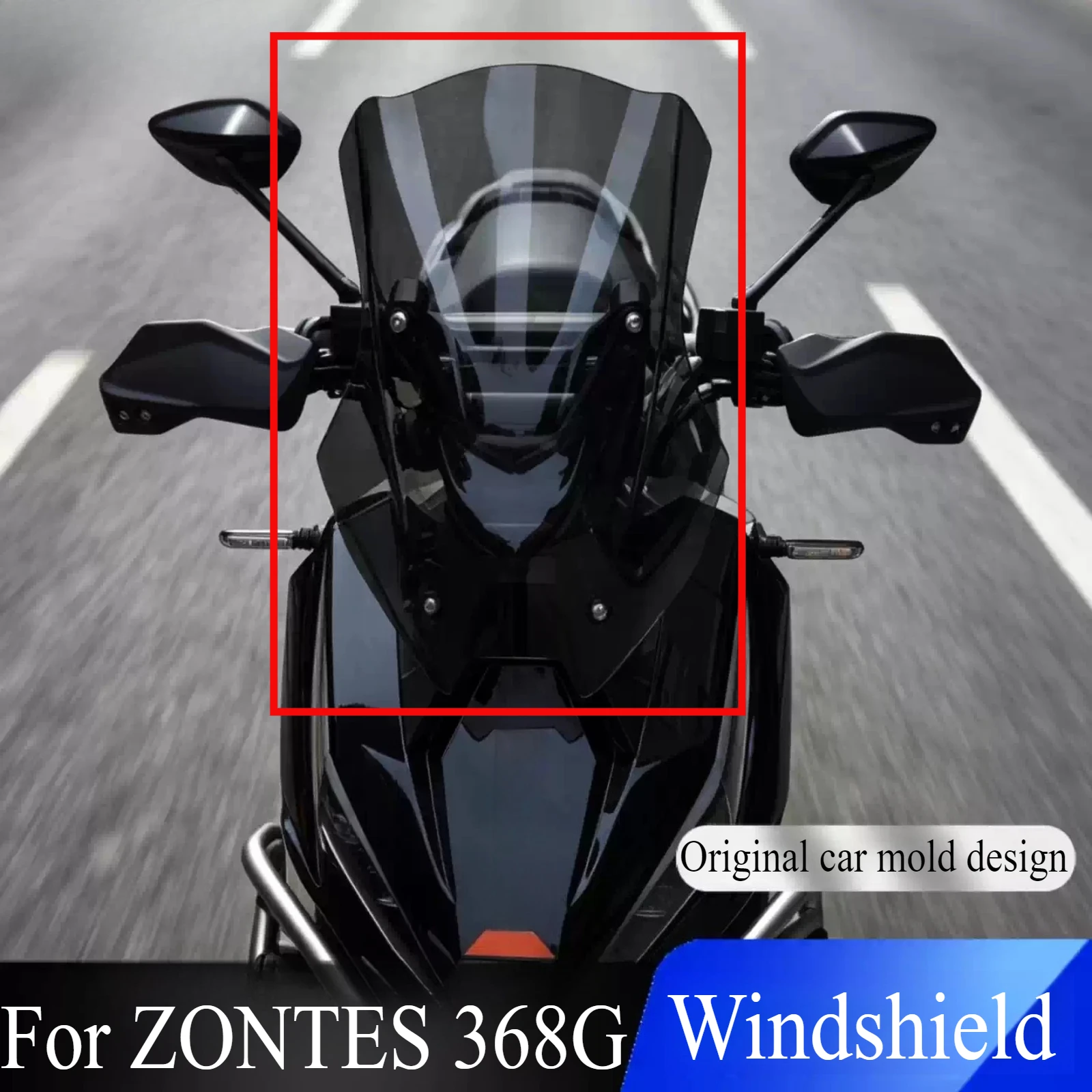 

For ZONTES 368G Motorcycle Modified Windshield Wind Deflector Heightened Windshield Durable Front Glass Accessories Parts
