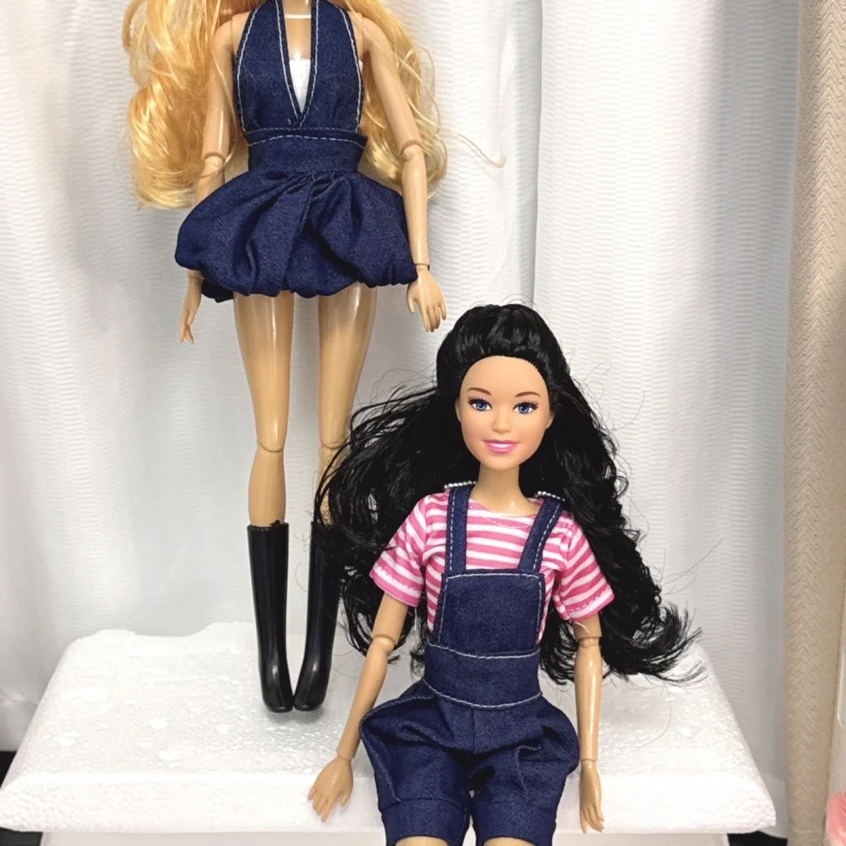 30 ซม.ยุโรป Supermodel ตุ๊กตาแฟชั่น DENIM ชุดกระโปรง 1/6 ตุ๊กตา BJD ข้อต่อ Movable CURLY ผมเด็ก Daily Play House ของเล่นของขวัญ