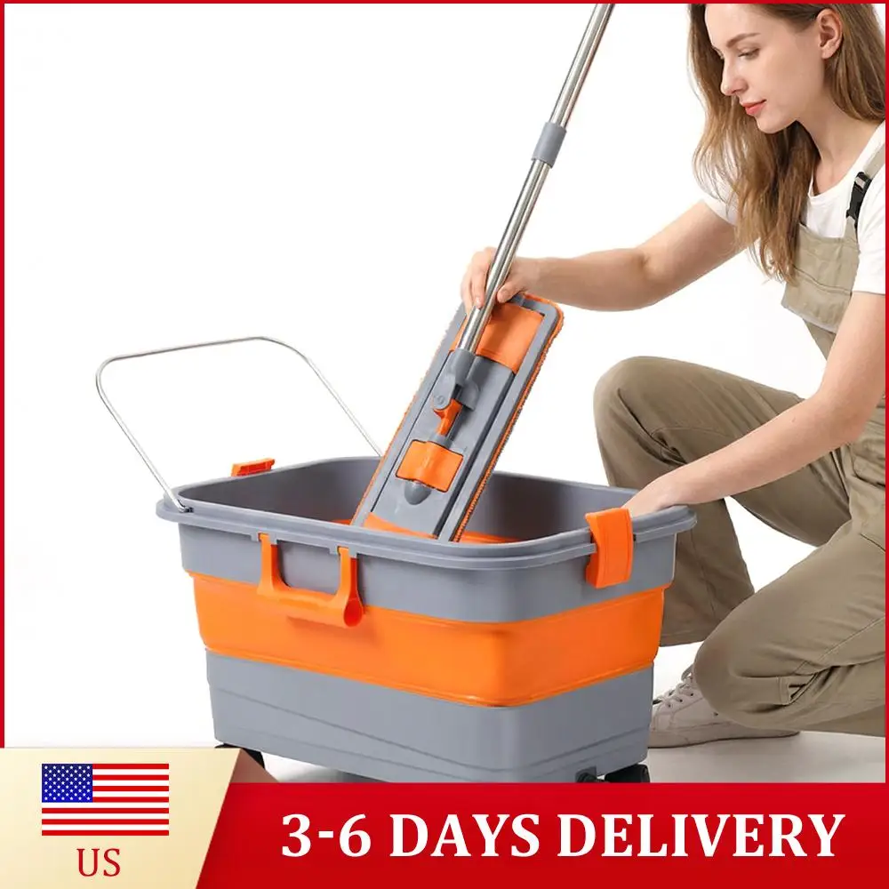 

22L Car Special Bucket Large Capacity Folding Fishing Bucket with Wheels Multi-Functional for House Cleaning Camping