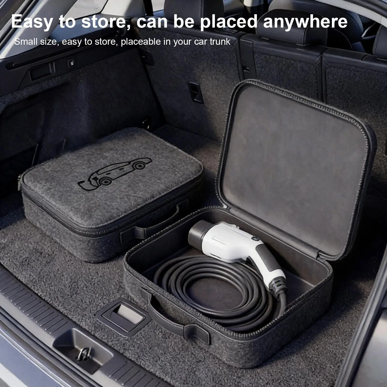 

New Energy Vehicle Charging Gun Storage Bag Portable EV Charger Cable Bag Waterproof Auto EV Charging Jumper Storage Bag