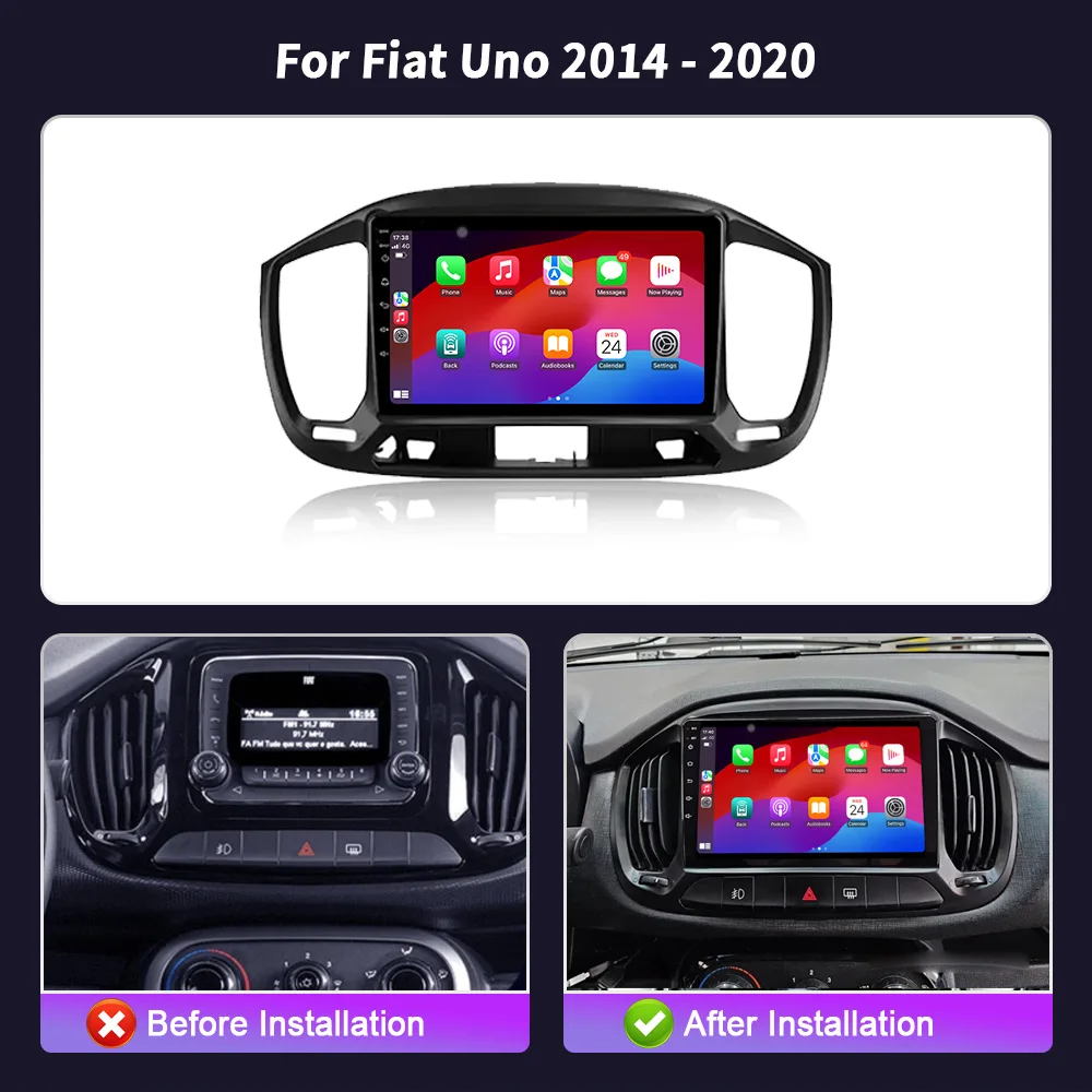 Android For Fiat Uno 2014 - 2020 Car Screen Radio Automotivo GPS Multimedia Stereo Player Carplay Head Unit Bluetooth Pantalla