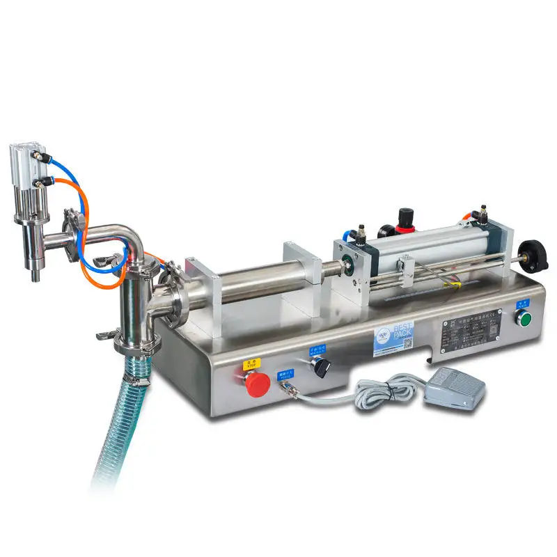 High-precision Semi-Automatic Piston-type Liquid Filling Machine Wood Packaging for Vegetable Oil Fruit Juice Water 1 Year
