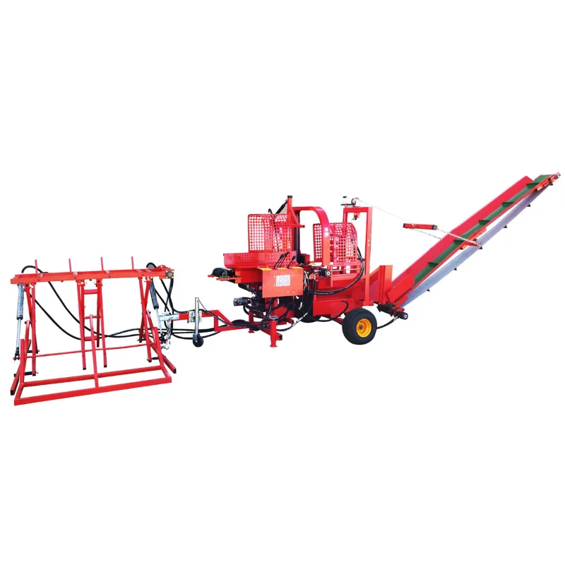 YG 38 Ton Hydraulic Log Splitter Firewood Processor Wood Cutting Machine 20 Inch Log Diameter with Lift Conveyor Wedges Supplier