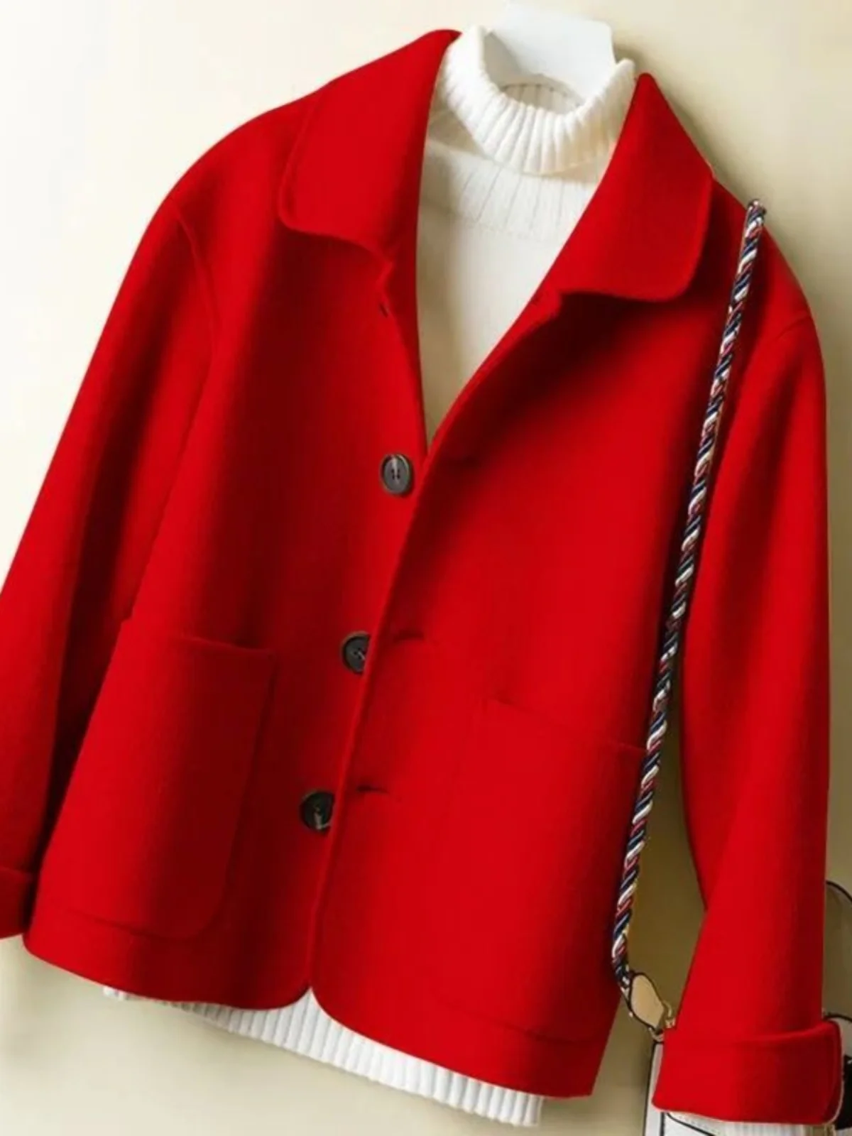 

Faionable ort шерстяное пальто женское Sli корейская версия 2023, весенне-зимнее пальто с воротником, длинное свековое полиэфирное волокно