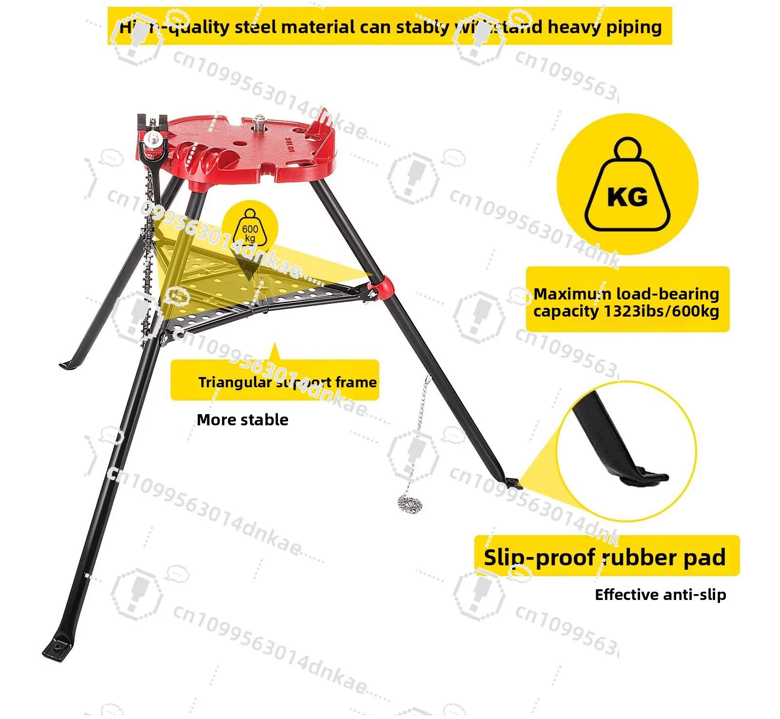 Heavy Duty Pipe Bracket with Foot Chain Pipe Wrench Vise Bracket Pipe Tool Adjustable Bracket