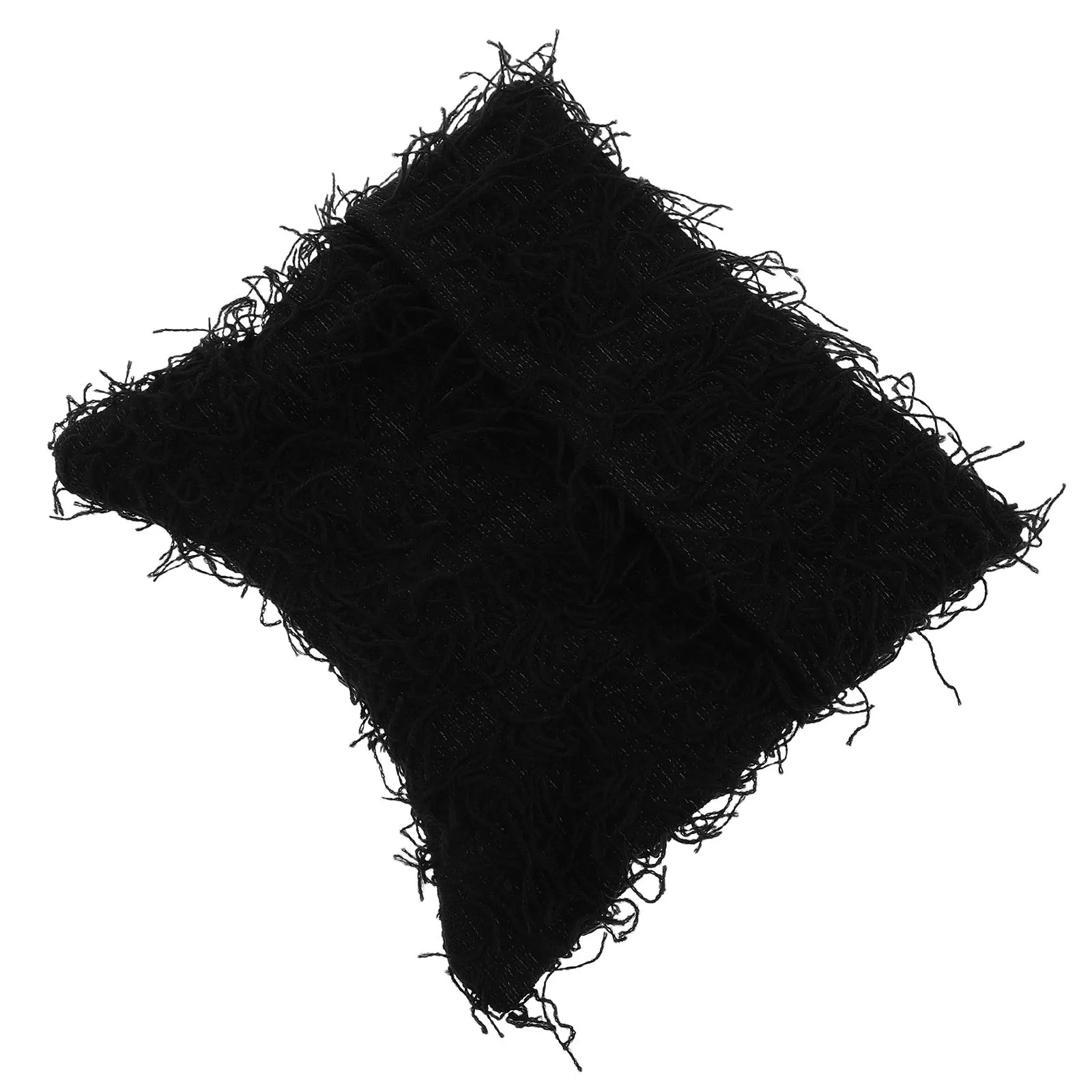 

Distressed Thick Knitted Cat Ear Beanie Warm Winter Hat Crochet Cap Black Outdoor Activities Women Men Knit Hat